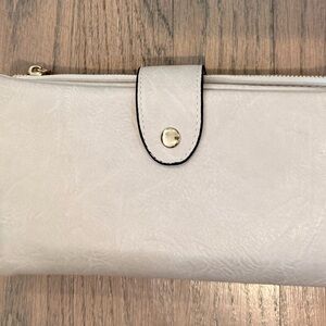 Elegant Cream Italian leather wallet